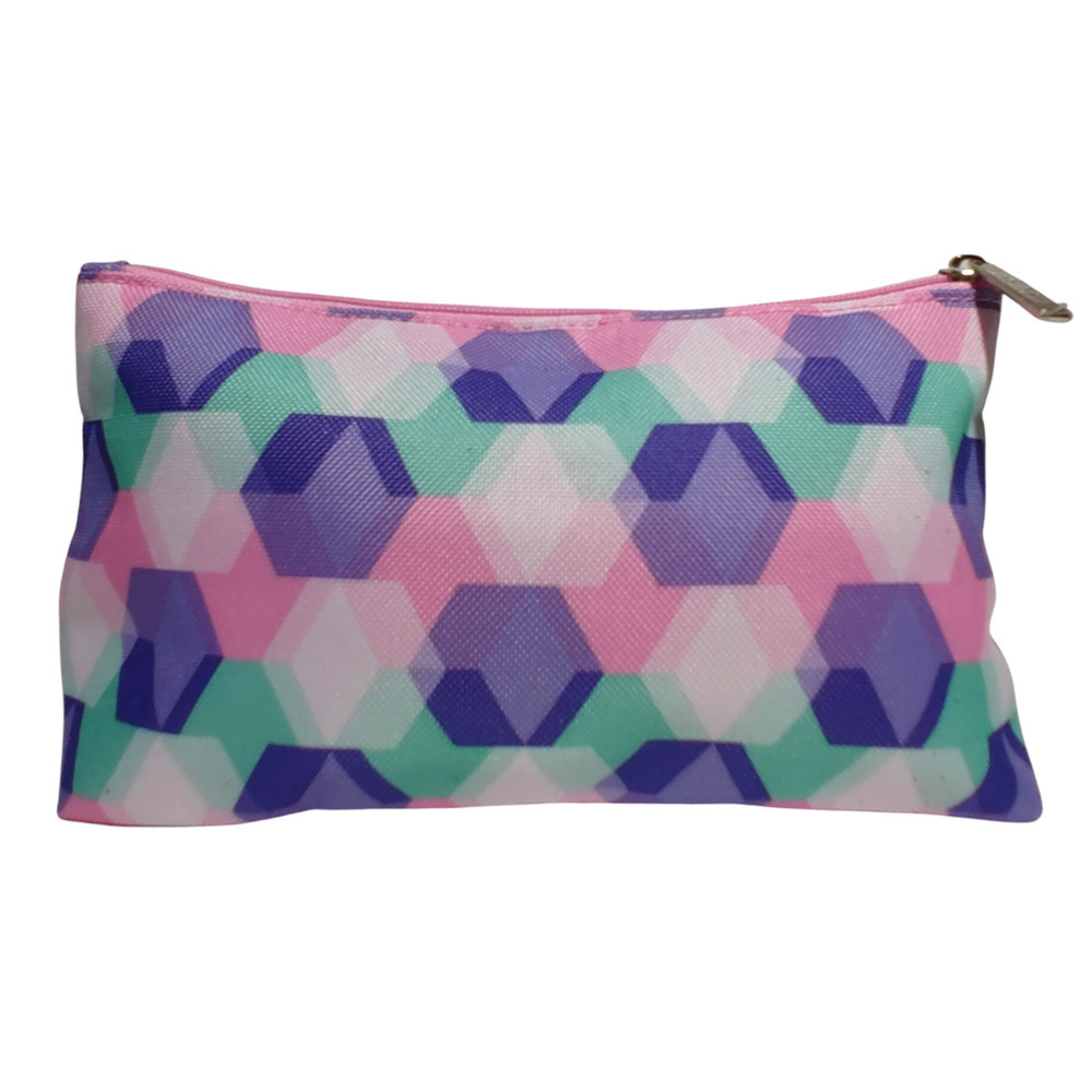 NEW NEVER USED CLINIQUE Toiletries bag makeup bag cosmetic case Geo Print Pastel